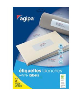 Etikety univerzálne na zakladače 38 x 190 mm Agipa A4 20 hárkov 