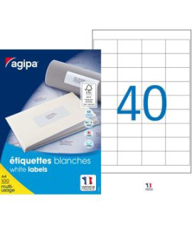Etikety univerzálne 48,5x25,4mm Agipa A4 100 hárkov 