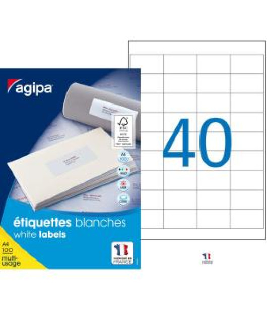 Etikety univerzálne 48,5x25,4mm Agipa A4 100 hárkov 