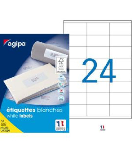 Etikety univerzálne 70x33,8mm Agipa A4 100 hárkov 