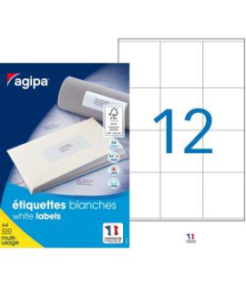 Etikety univerzálne 70x67,7mm Agipa A4 100 hárkov 