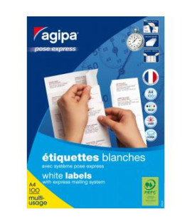Etikety univerzálne 105x37mm Express Agipa A4 100 hárkov 
