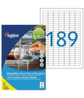 Etikety univerzálne odnímateľné 25,4x10mm Agipa A4 25 hárkov 