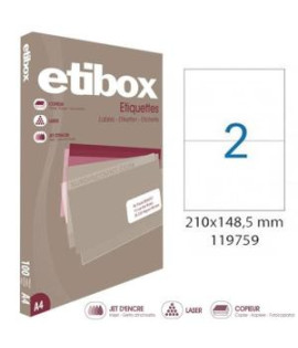 Etikety univerzálne 210x148,5mm Etibox A4 100 hárkov 