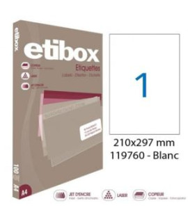Etikety univerzálne 210x297mm Etibox A4 100 hárkov 