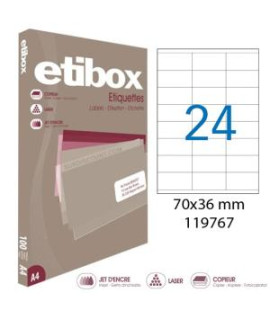 Etikety univerzálne 70x36mm Etibox A4 100 hárkov 