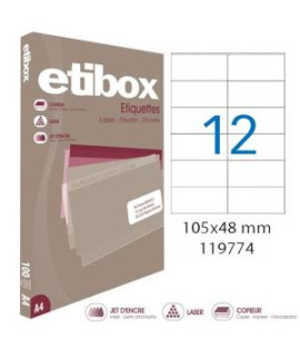 Etikety univerzálne 105x48mm Etibox A4 100 hárkov 
