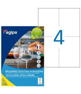 Etikety univerzálne odnímateľné 105x148mm Agipa A4 100 hárkov 