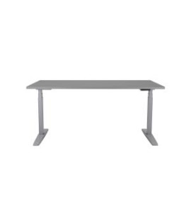 Výškovo nastaviteľný stôl BASIC, 2-motorový, 160x80 cm, podnož sivá + doska sivá 