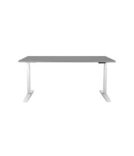 Výškovo nastaviteľný stôl BASIC, 2-motorový, 160x80 cm, podnož biela + doska sivá 