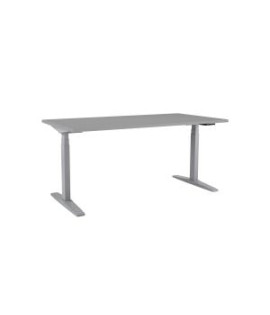 Výškovo nastaviteľný stôl BASIC, 1-motorový, 138x80 cm, podnož sivá + doska sivá 
