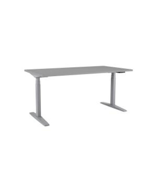 Výškovo nastaviteľný stôl BASIC, 1-motorový, 138x80 cm, podnož sivá + doska sivá 