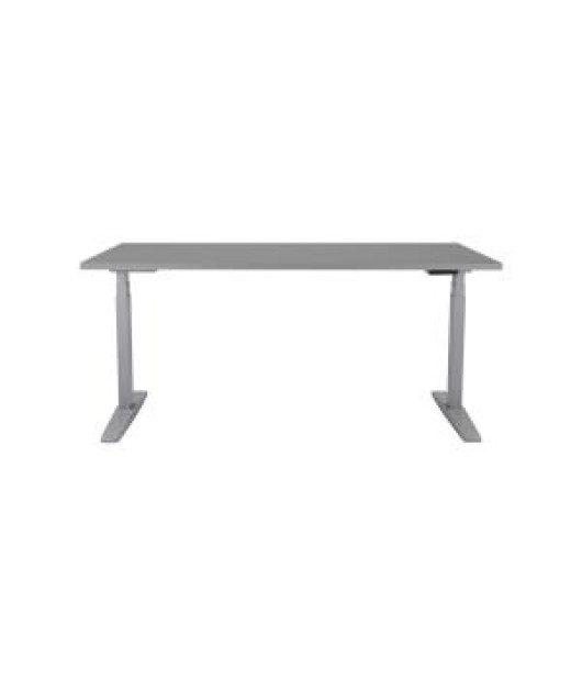 Výškovo nastaviteľný stôl BASIC, 1-motorový, 160x80 cm, podnož sivá + doska sivá 
