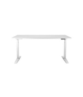 Výškovo nastaviteľný stôl BASIC, 1-motorový, 160x80 cm, podnož biela + doska biela 