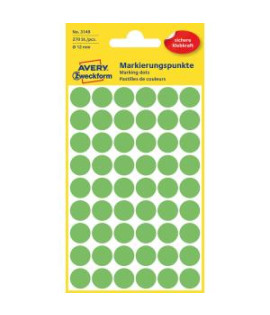 Etikety kruhové 12mm Avery neónovo zelené 