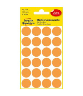 Etikety kruhové 18mm Avery neónovo oranžové 