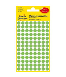 Etikety kruhové 8mm Avery neónovo zelené 