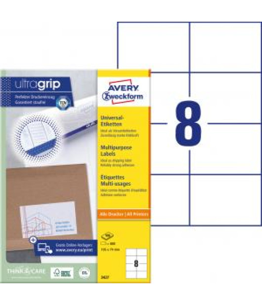 Etikety univerzálne 105x74mm Avery A4 100 hárkov 
