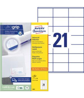 Etikety univerzálne 70x41mm Avery A4 100 hárkov 