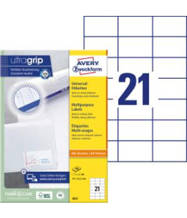 Etikety univerzálne 70x42,3mm Avery A4 100 hárkov 
