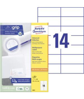 Etikety univerzálne 105x42,3mm Avery A4 100 hárkov 