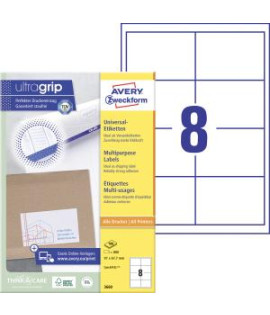 Etikety univerzálne 97x67,7mm Avery A4 100 hárkov 