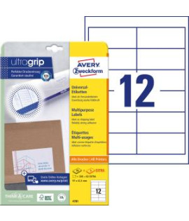 Etikety univerzálne 97x42,3mm Avery A4 25+5 hárkov 