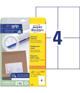 Etikety univerzálne 105x148mm Avery A4 25+5 hárkov 