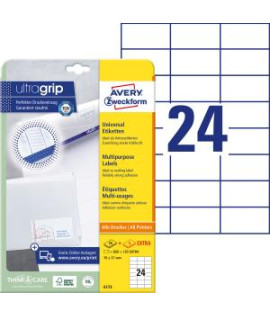 Etikety univerzálne 70x37mm Avery A4 25+5 hárkov 
