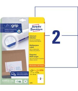 Etikety univerzálne 210x148mm Avery A4 25+5 hárkov 