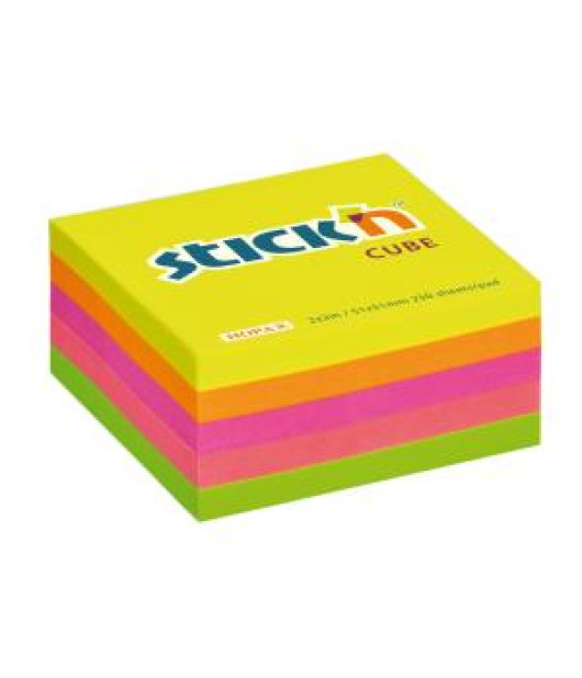 Samolepiaci bloček Stick’n Hopax mini, 51x51 mm, neon mix 