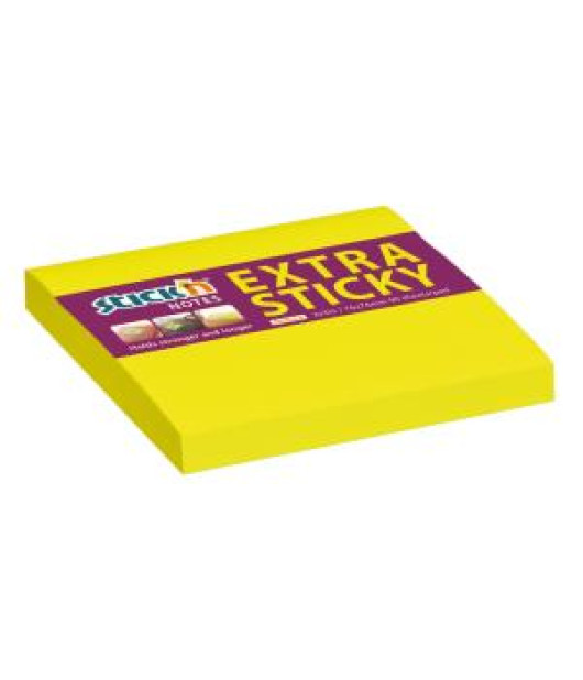 Samolepiaci bloček Stick’n Hopax 76x76 mm, neónovo žltý 