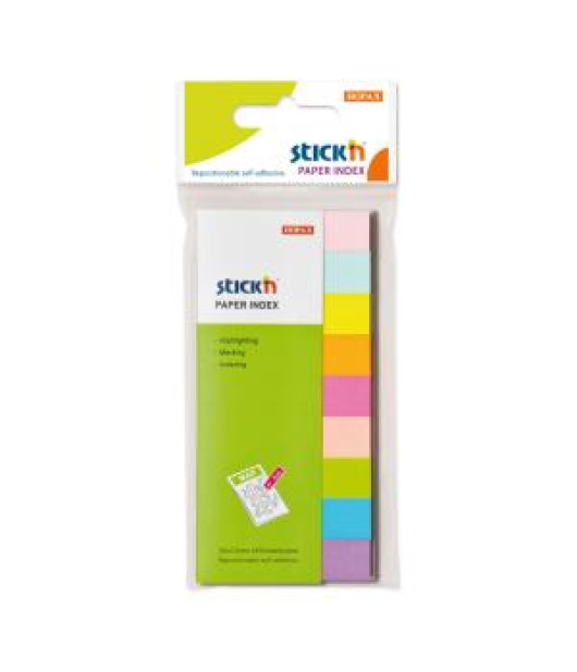 Samolepiace záložky Stick’n Hopax, 12 x 50 mm, 9 x 50 lístkov, mix neónových farieb 