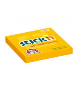 Samolepiaci bloček Stick’n Hopax , 360°, 76x76 mm, oranžový 