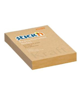 Samolepiaci bloček Stick’n Hopax Kraft, 76x51 mm, prírodná hnedá 