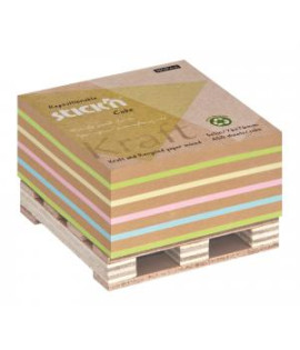 Samolepiaci bloček Stick’n Hopax na paletke 76x76mm 400 lístkov mix Kraft a pastel 