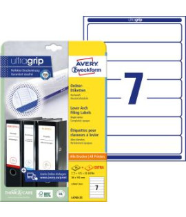 Etikety univerzálne na zakladače 38 x 192 mm Avery A4 25+5 hárkov 