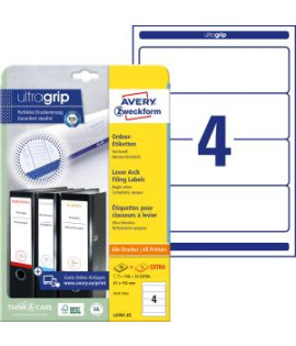 Etikety univerzálne na zakladače 61 x 192 mm Avery A4 25+5 hárkov 