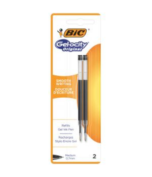 Náhradná náplň do gélového rollera BIC Gelocity čierna 2ks 