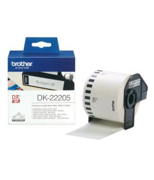 Samolepiace etikety Brother DK22205 62 mm x 30,48 m biela 