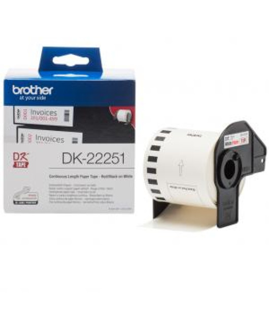 Samolepiace etikety Brother DK-22251, 62 mm x 15,24 m pre červeno-čiernu tlač na VC-500W
