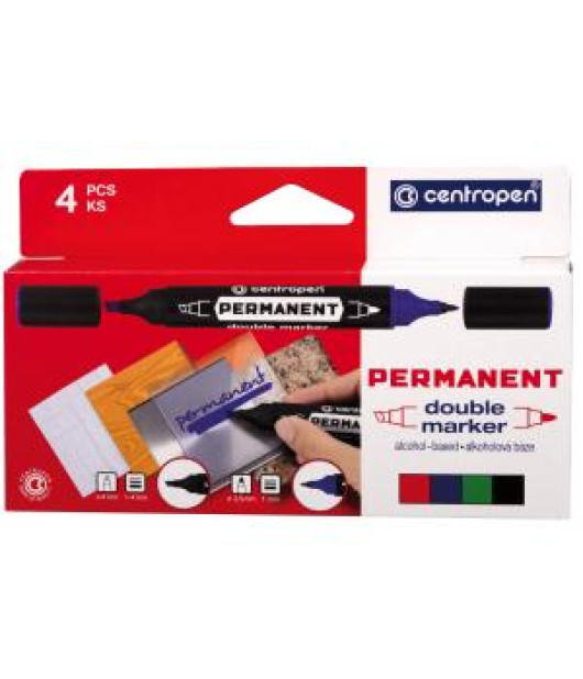 Sada pemanentných popisovačov Centropen 1666 double 4f 