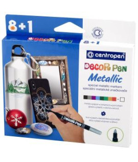 Sada popisovačov Centropen 2738 Decor Pen Metallic • sada 9 ks 