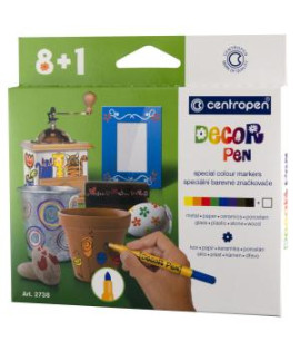 Sada popisovačov Centropen 2738 Decor Pen • sada 9 ks 