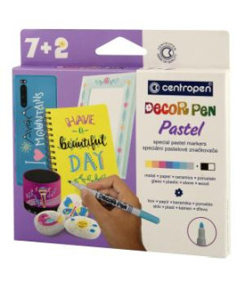Sada popisovačov Centropen 2738 Decor Pen Pastel • sada 9 ks 