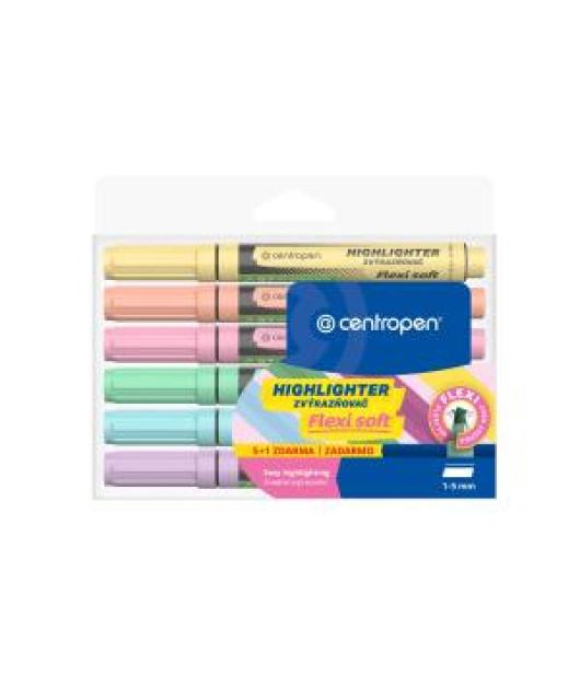 Sada zvýrazňovačov Centropen 8542 Flexi Soft 6f 