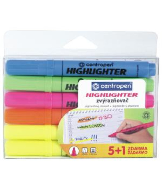 Sada zvýrazňovačov Centropen 8552/6S 