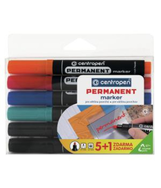 Sada permanentných popisovačov Centropen 8566/5+1 