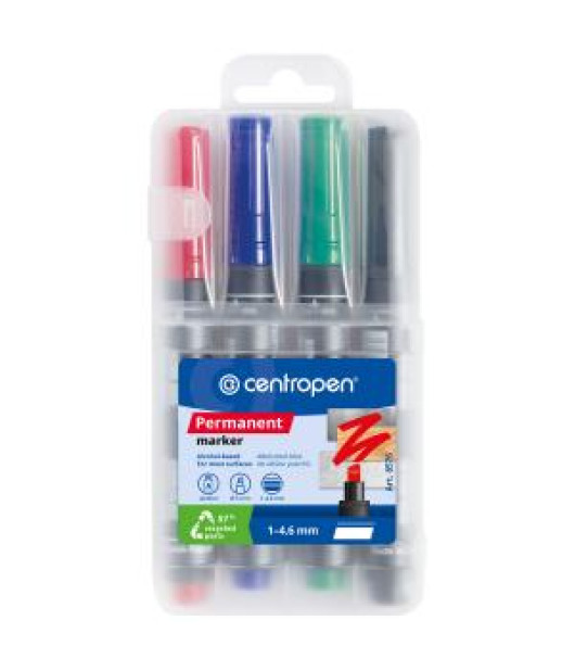 Sada permanentných popisovačov Centropen 8576/4S 