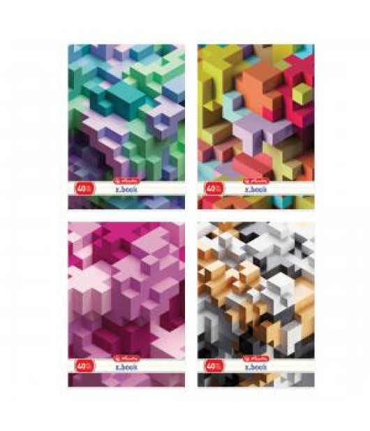 Zošit Herlitz A4, 40 listov, linajkový, s parciálnym lakom, motív Tetris 